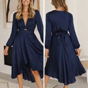 Billy J | Dresses | Billy J Black Satin Midi Dress | Poshmark Billy J | Dresses | Billy J Black Satin Midi Dress | Poshmark